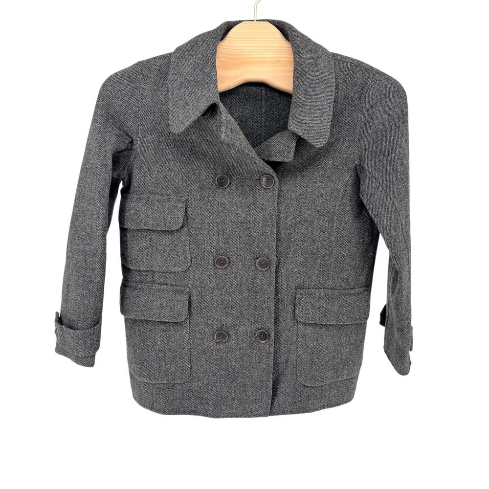 Leon Max Easton Neston Wool Peacoat Large Gray Double Breasted Limited Edition